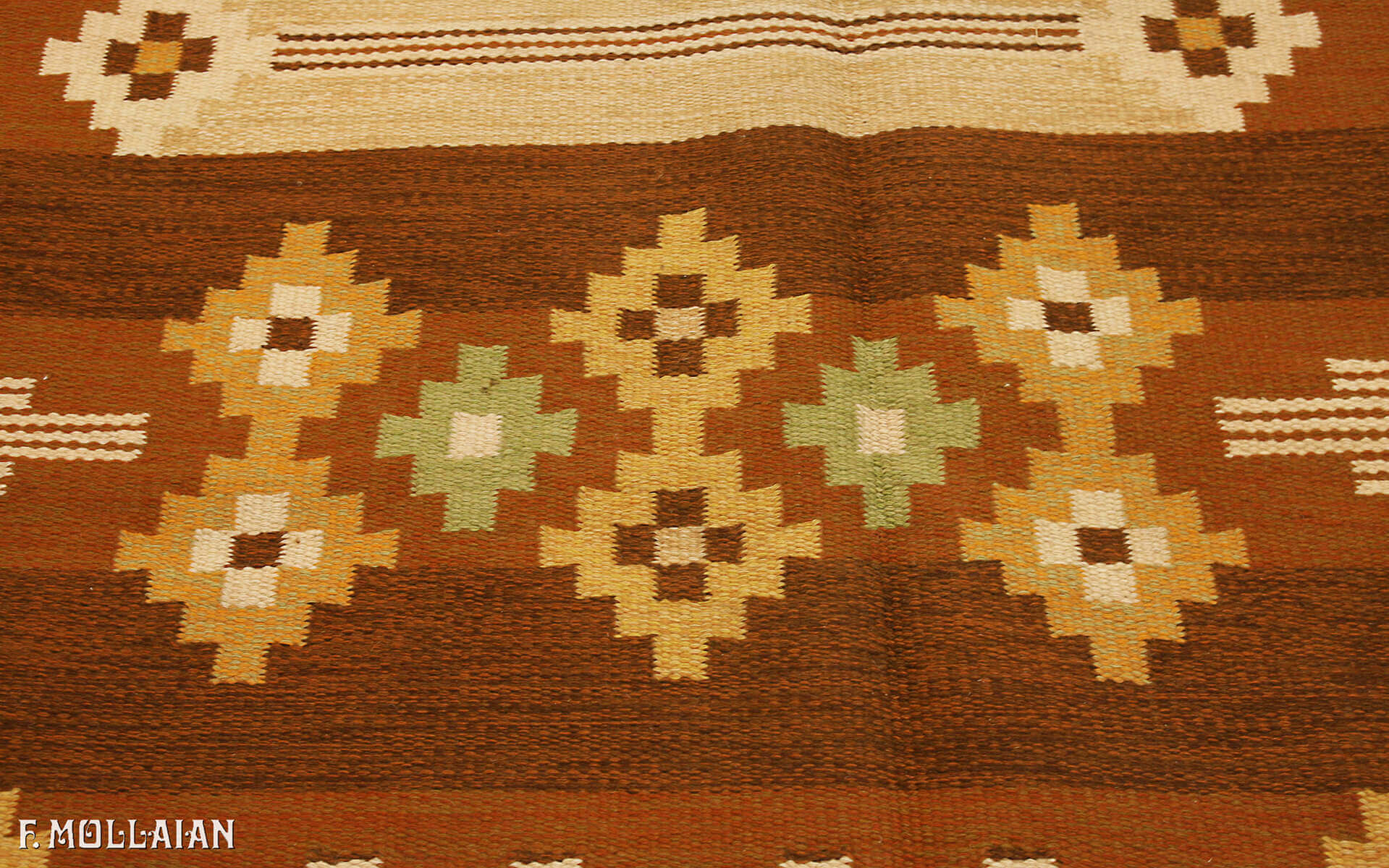 Semi-Antique Swedish Kilim n°:25659311